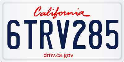 CA license plate 6TRV285