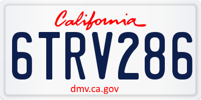 CA license plate 6TRV286