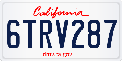 CA license plate 6TRV287