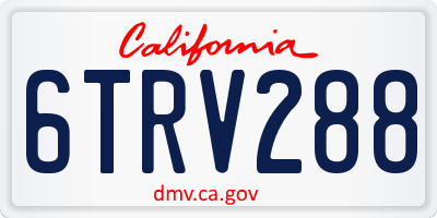 CA license plate 6TRV288