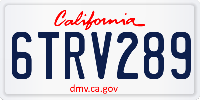 CA license plate 6TRV289