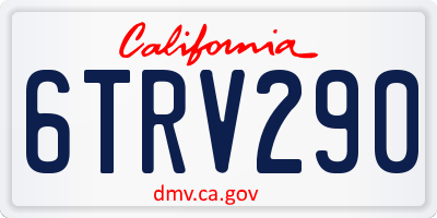 CA license plate 6TRV290