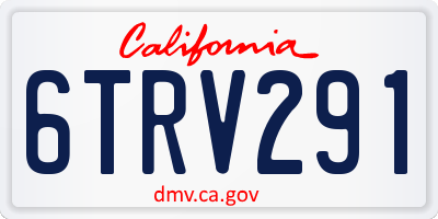 CA license plate 6TRV291