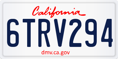 CA license plate 6TRV294