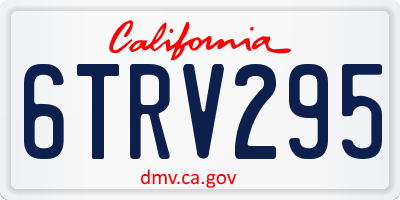 CA license plate 6TRV295