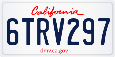 CA license plate 6TRV297