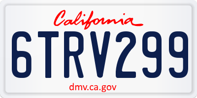 CA license plate 6TRV299