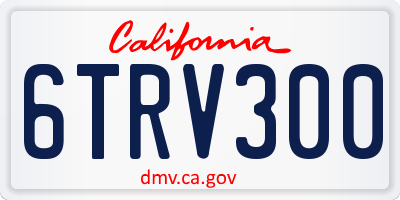 CA license plate 6TRV300