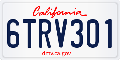 CA license plate 6TRV301