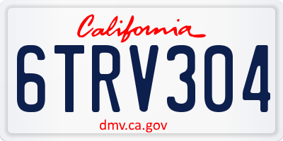 CA license plate 6TRV304
