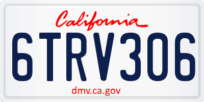 CA license plate 6TRV306