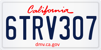 CA license plate 6TRV307