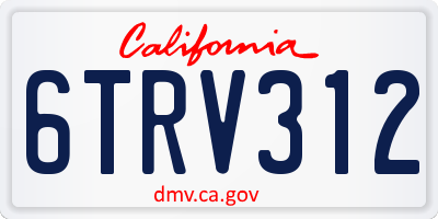 CA license plate 6TRV312