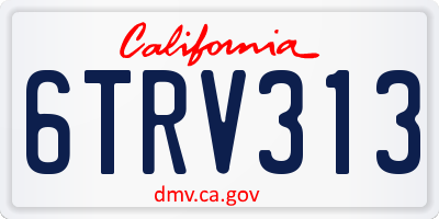 CA license plate 6TRV313