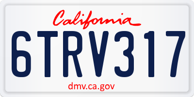 CA license plate 6TRV317