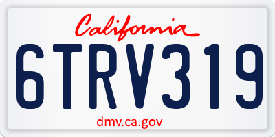 CA license plate 6TRV319