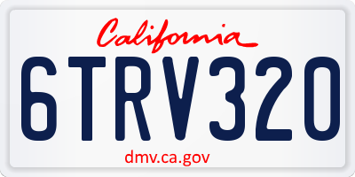 CA license plate 6TRV320
