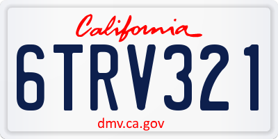 CA license plate 6TRV321