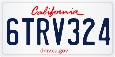 CA license plate 6TRV324