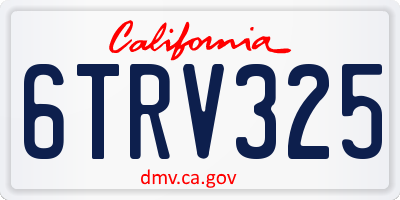 CA license plate 6TRV325