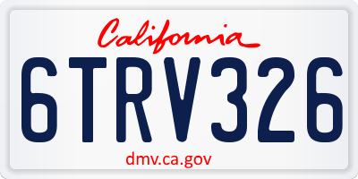 CA license plate 6TRV326