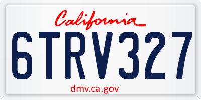 CA license plate 6TRV327