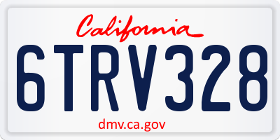 CA license plate 6TRV328