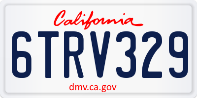 CA license plate 6TRV329