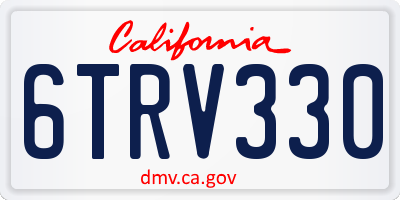 CA license plate 6TRV330