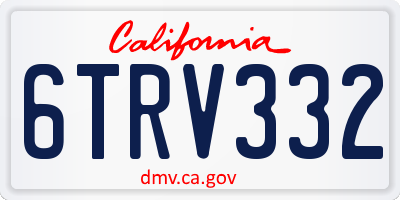 CA license plate 6TRV332