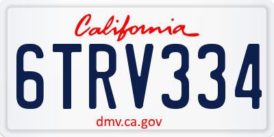 CA license plate 6TRV334