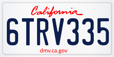 CA license plate 6TRV335