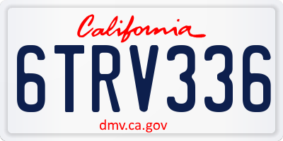 CA license plate 6TRV336