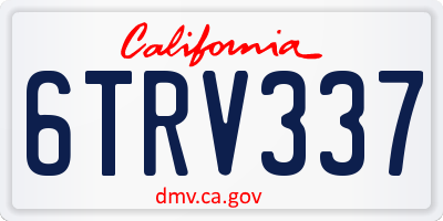 CA license plate 6TRV337