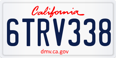 CA license plate 6TRV338