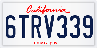 CA license plate 6TRV339