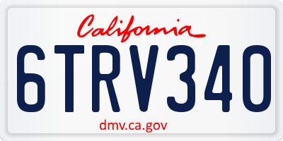 CA license plate 6TRV340