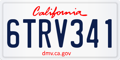 CA license plate 6TRV341