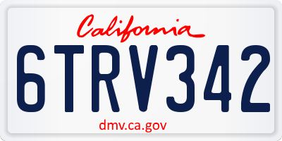 CA license plate 6TRV342