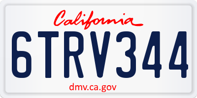 CA license plate 6TRV344