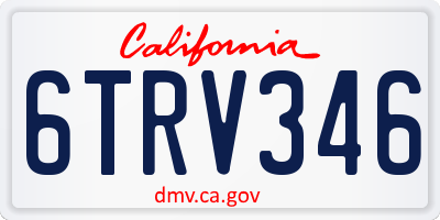 CA license plate 6TRV346