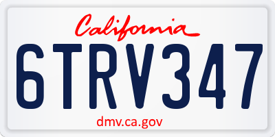 CA license plate 6TRV347
