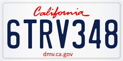 CA license plate 6TRV348