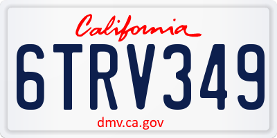 CA license plate 6TRV349