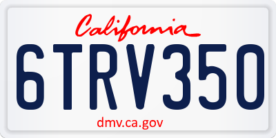 CA license plate 6TRV350