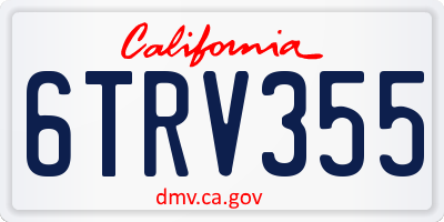 CA license plate 6TRV355