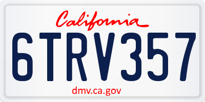 CA license plate 6TRV357