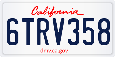 CA license plate 6TRV358