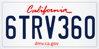 CA license plate 6TRV360