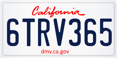 CA license plate 6TRV365